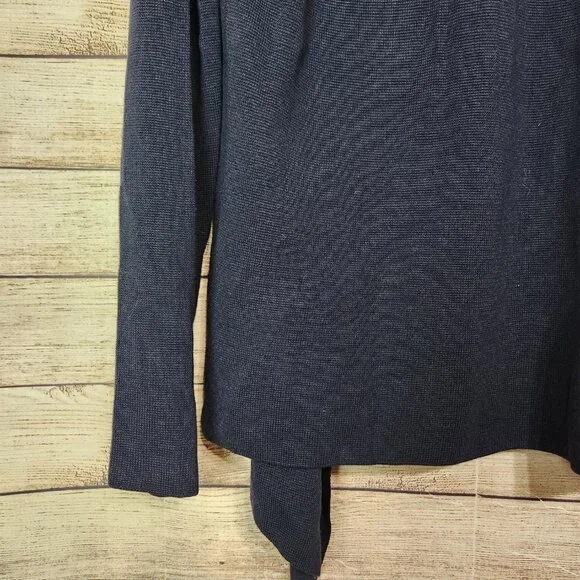 Eileen Fisher Tencel Silk Draped Open Front Cardigan Midnight Blue Size Large - Picture 11 of 14